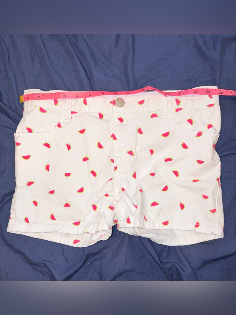 The Children's Place Girls Size 12 White Watermelon Print Cotton Shorts - Picture 5 of 6